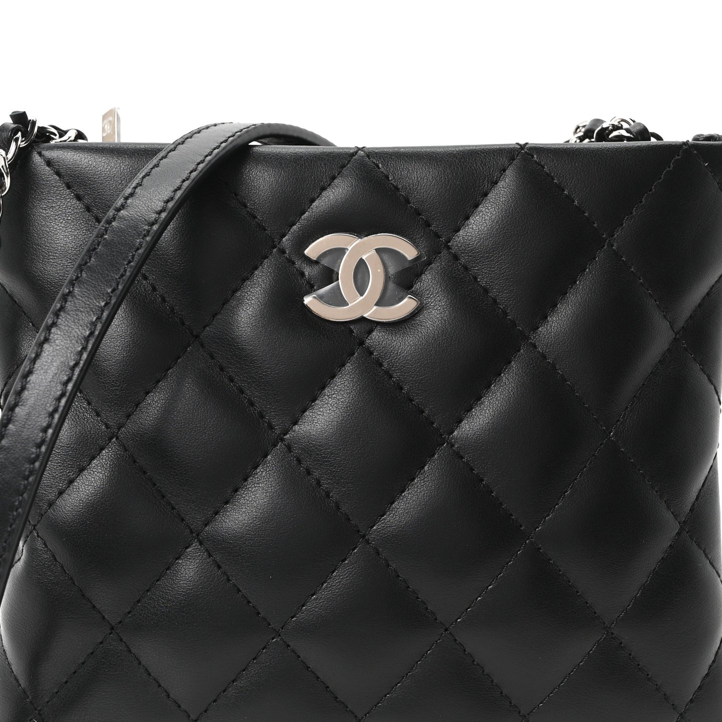 Lambskin Quilted Uniform Crossbody Bag Black