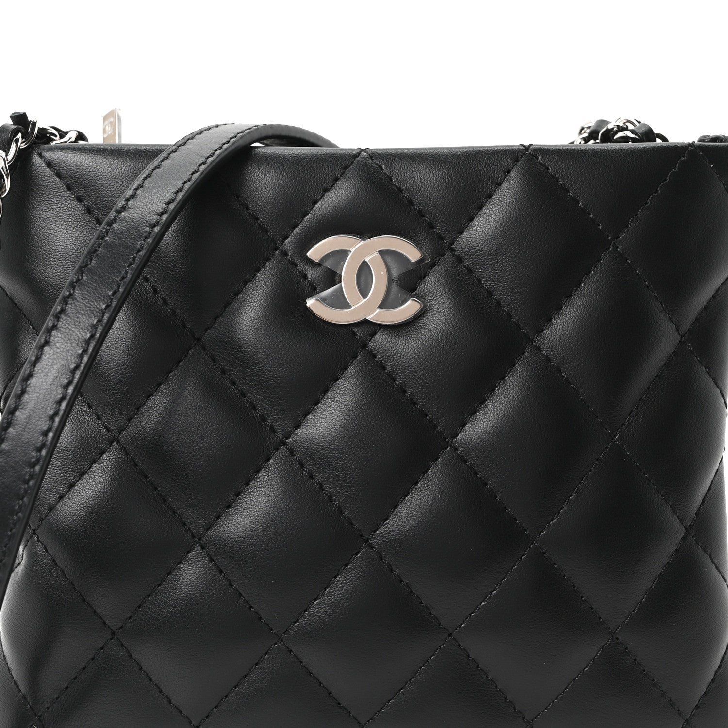 Chanel Lambskin Quilted Uniform Crossbody Bag Black 7 of 9