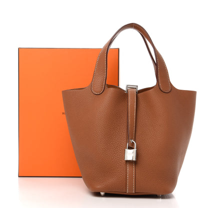 Hermes Taurillon Clemence Picotin Lock 18 PM Gold 11 of 11