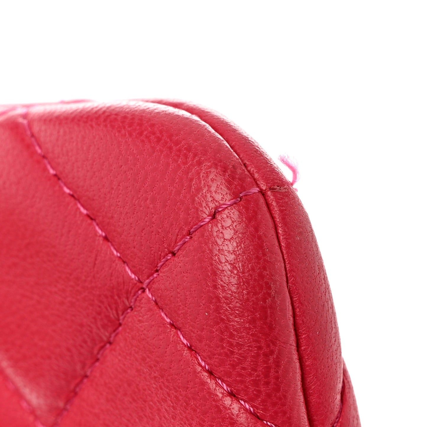 Lambskin Quilted Medium Cosmetic Case Pink
