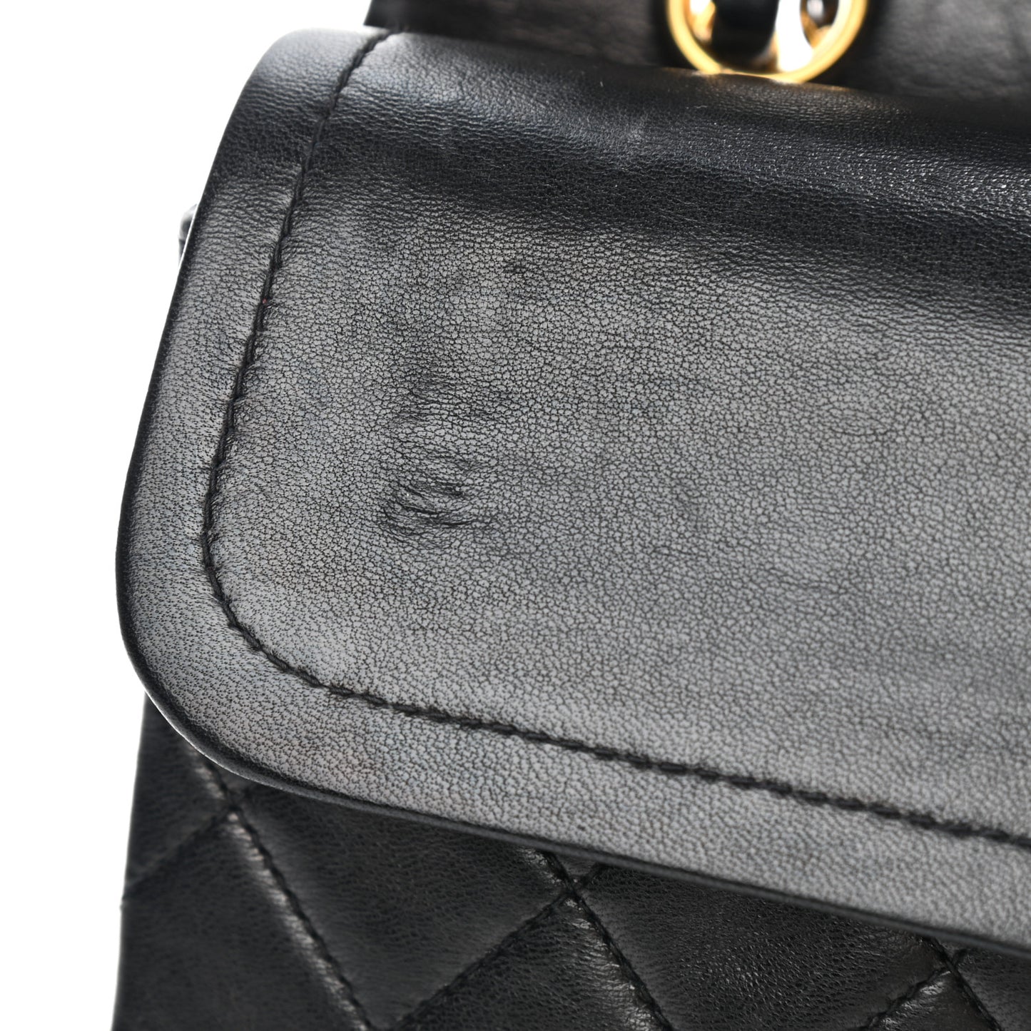 Lambskin Quilted Medium Double Flap Black