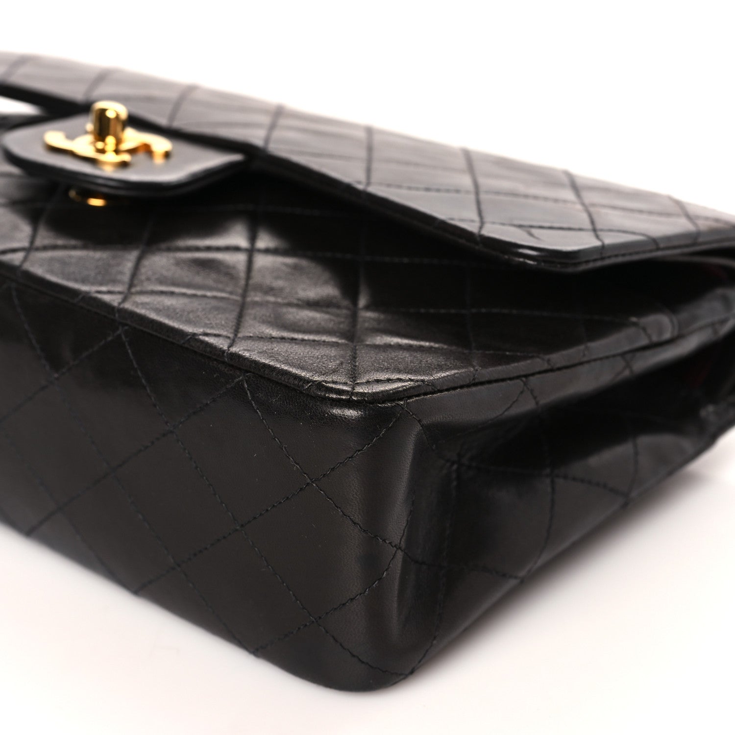 Chanel Lambskin Quilted Medium Double Flap Black 9 of 9