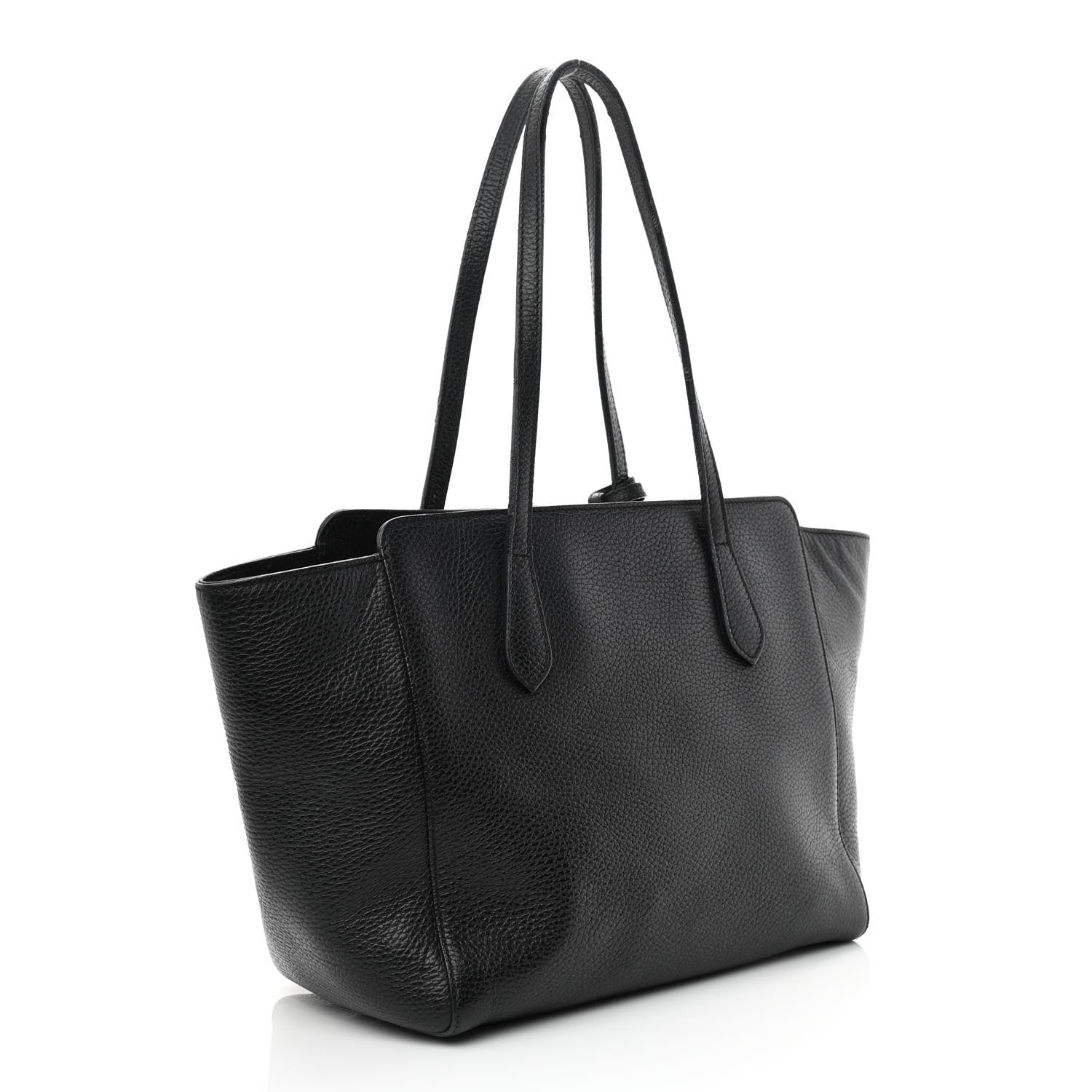Gucci Pebbled Calfskin Small Swing Tote Black 3 of 11