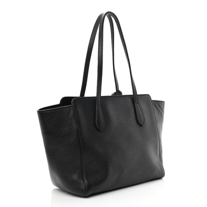Gucci Pebbled Calfskin Small Swing Tote Black 3 of 11