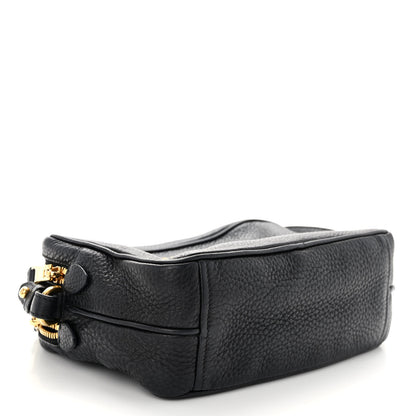 Prada Vitello Daino Medium Double Zip Shoulder Bag Black 4 of 10
