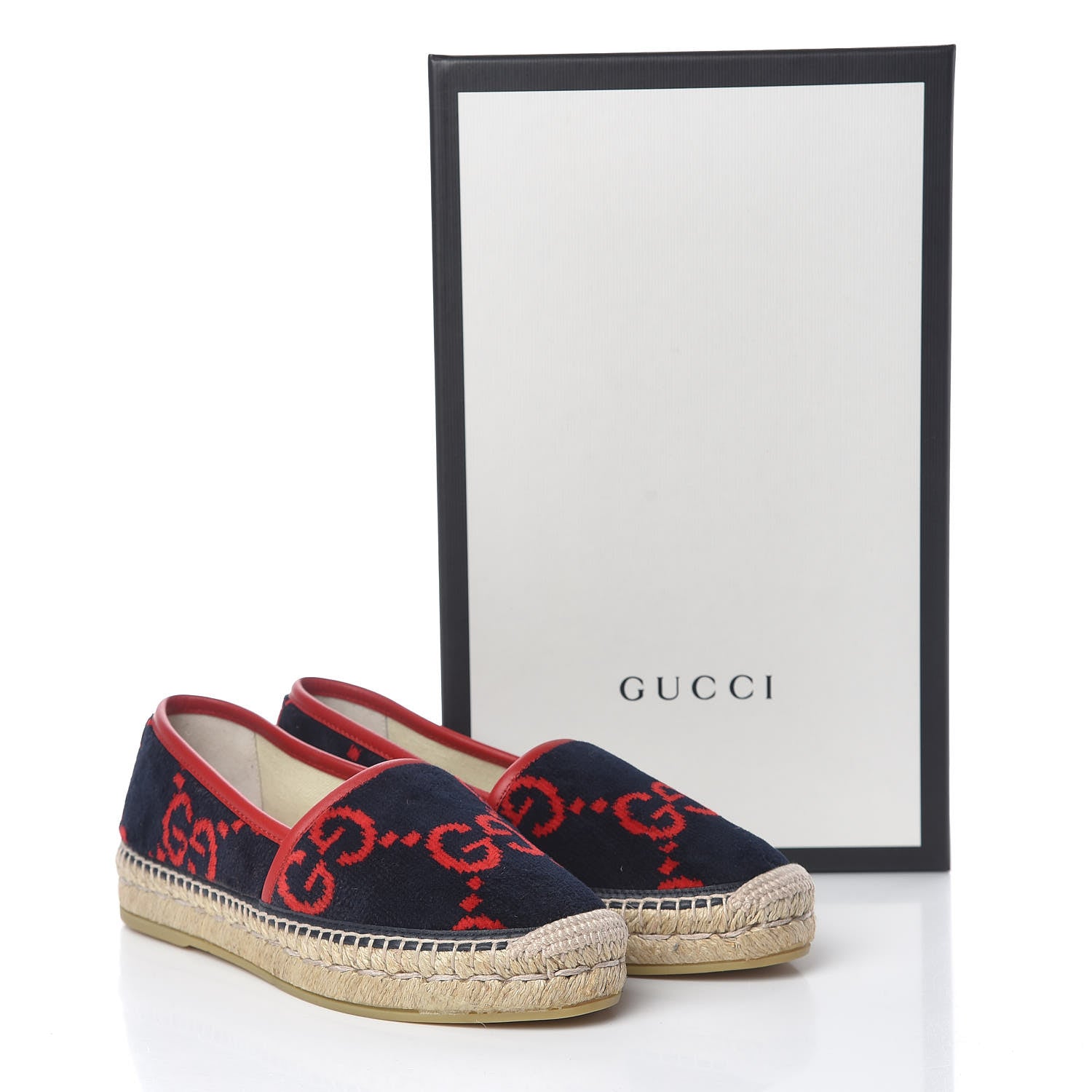 Gucci Terry Cloth GG Monogram Espadrilles 35.5 Blue Red 12 of 12