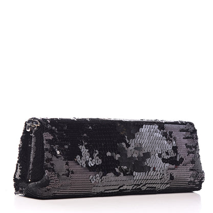 Prada Sequin Clutch Black 3 of 10