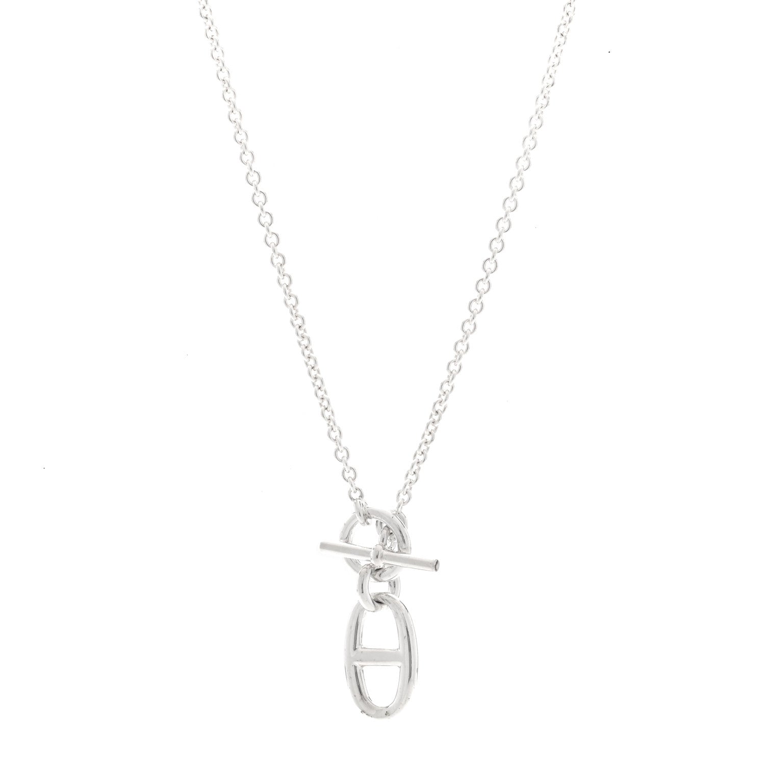 Hermes Sterling Silver Amulette Chaine d'Ancre Necklace 1 of 4
