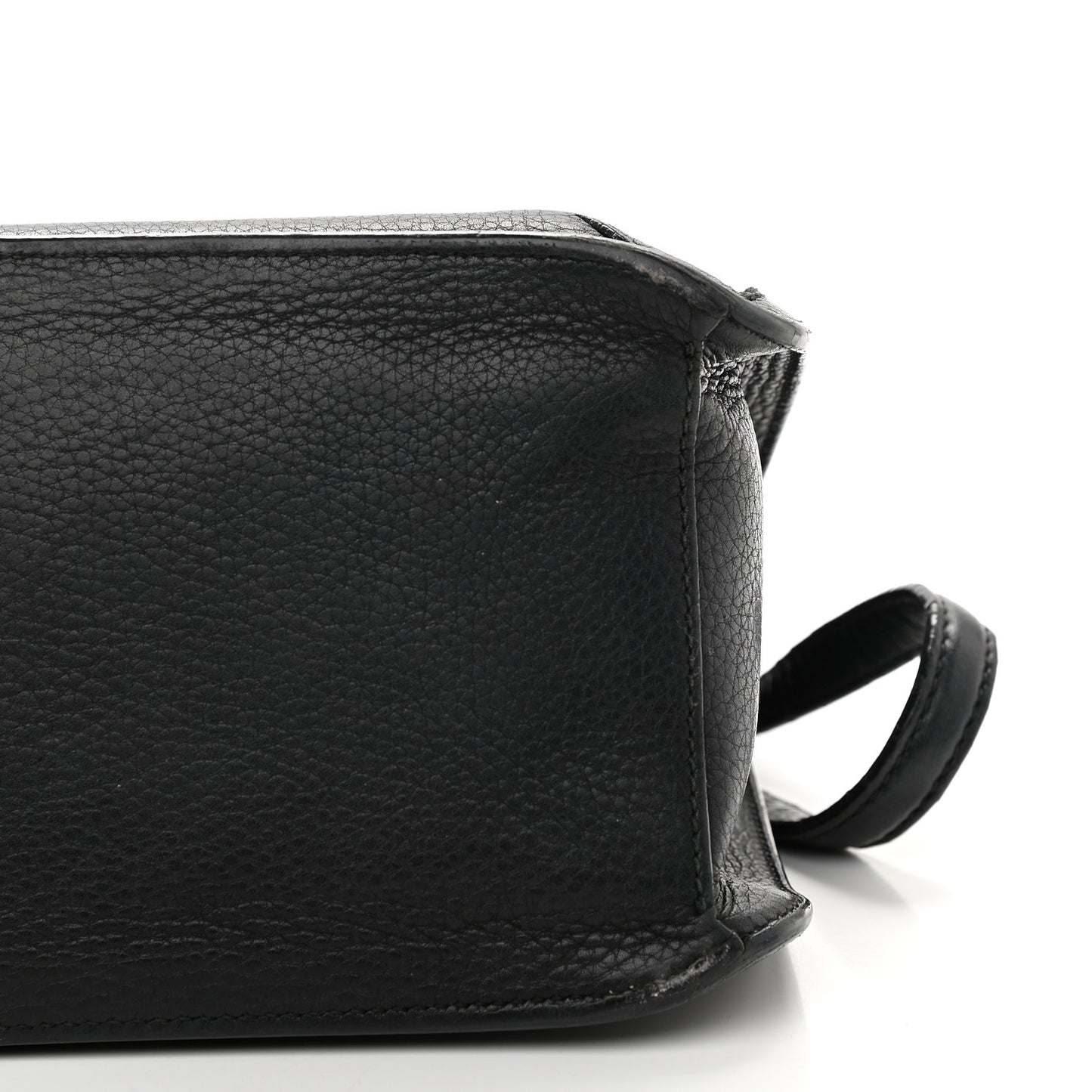 Pebbled Calfskin Medium Bamboo Daily Flap Shoulder Bag Black
