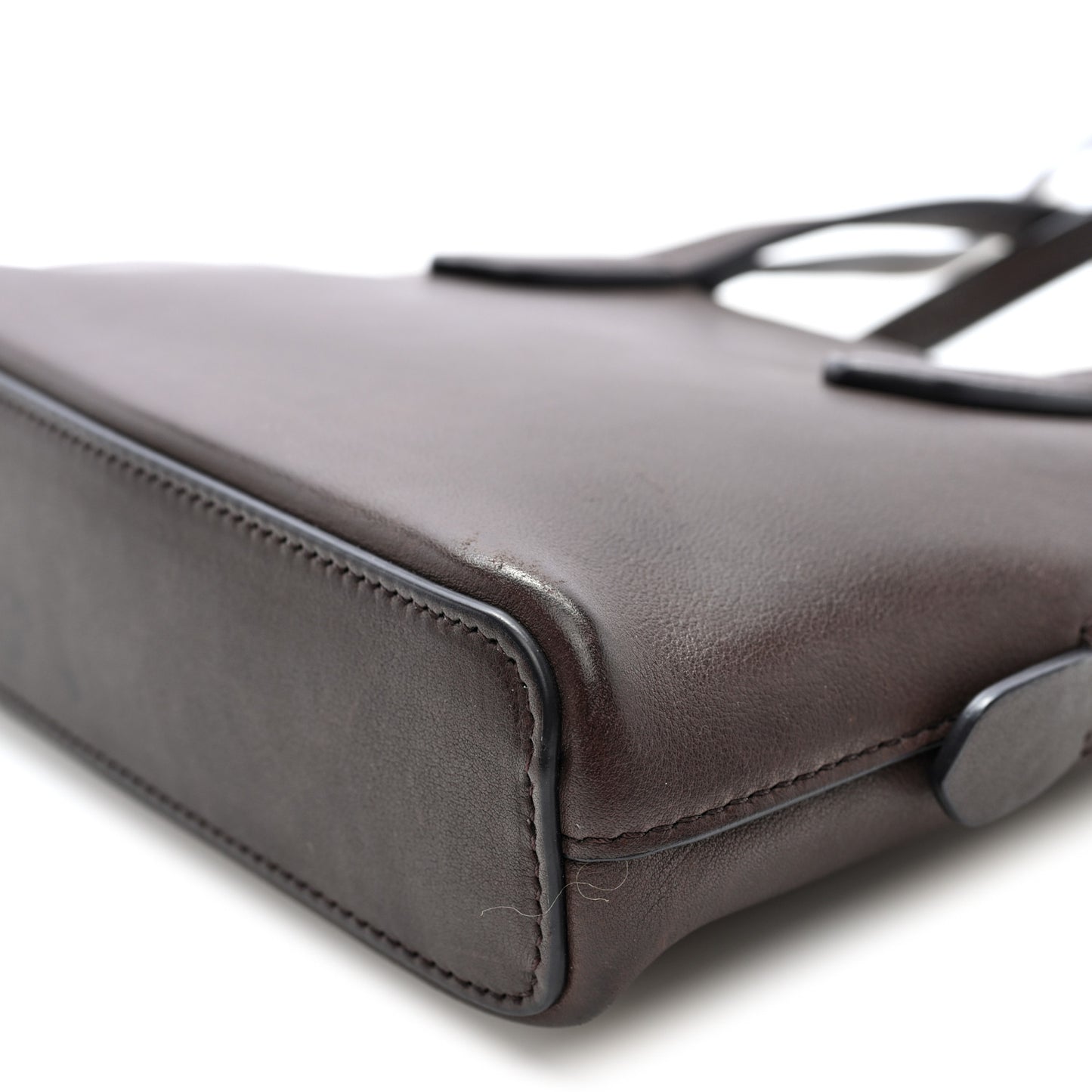 Polished Saddle Calfskin Ingrid Shoulder Bag Hippo Grey