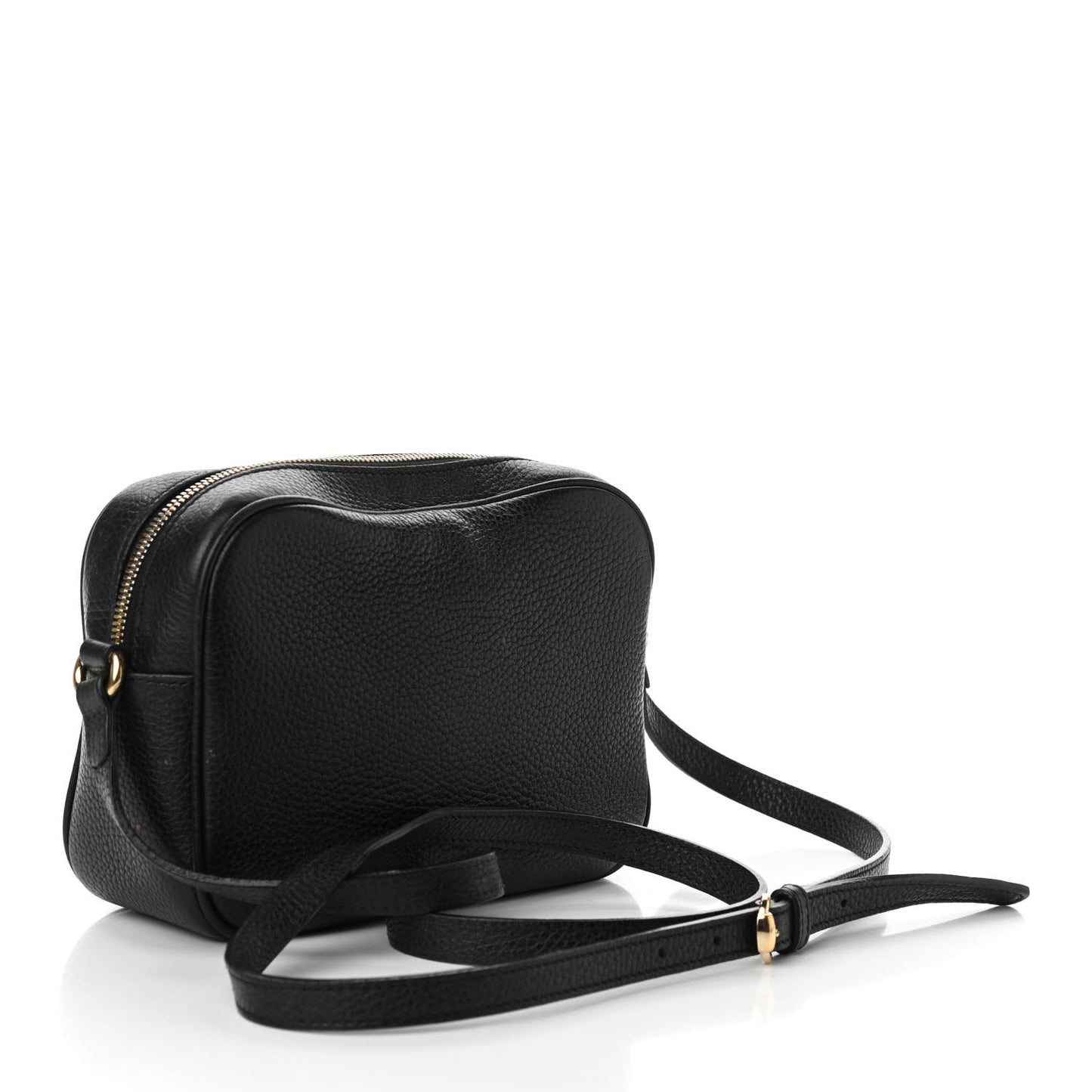 Pebbled Calfskin Small Soho Disco Bag Black