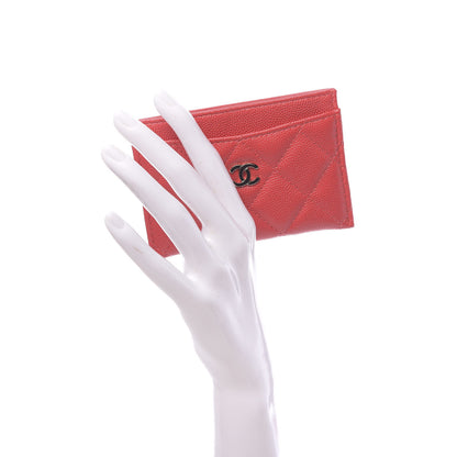Chanel Caviar Quilted Card Holder Red 2 of 9