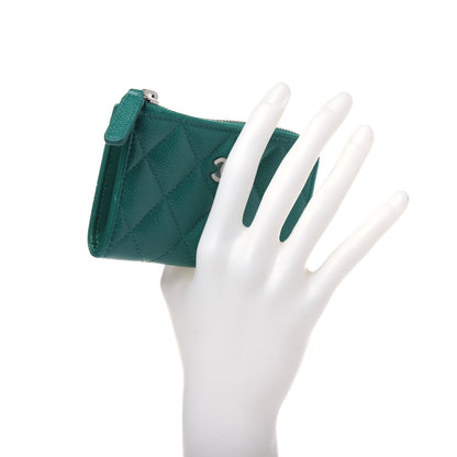Chanel Caviar Quilted Zipped Key Holder Case Green 3 of 15