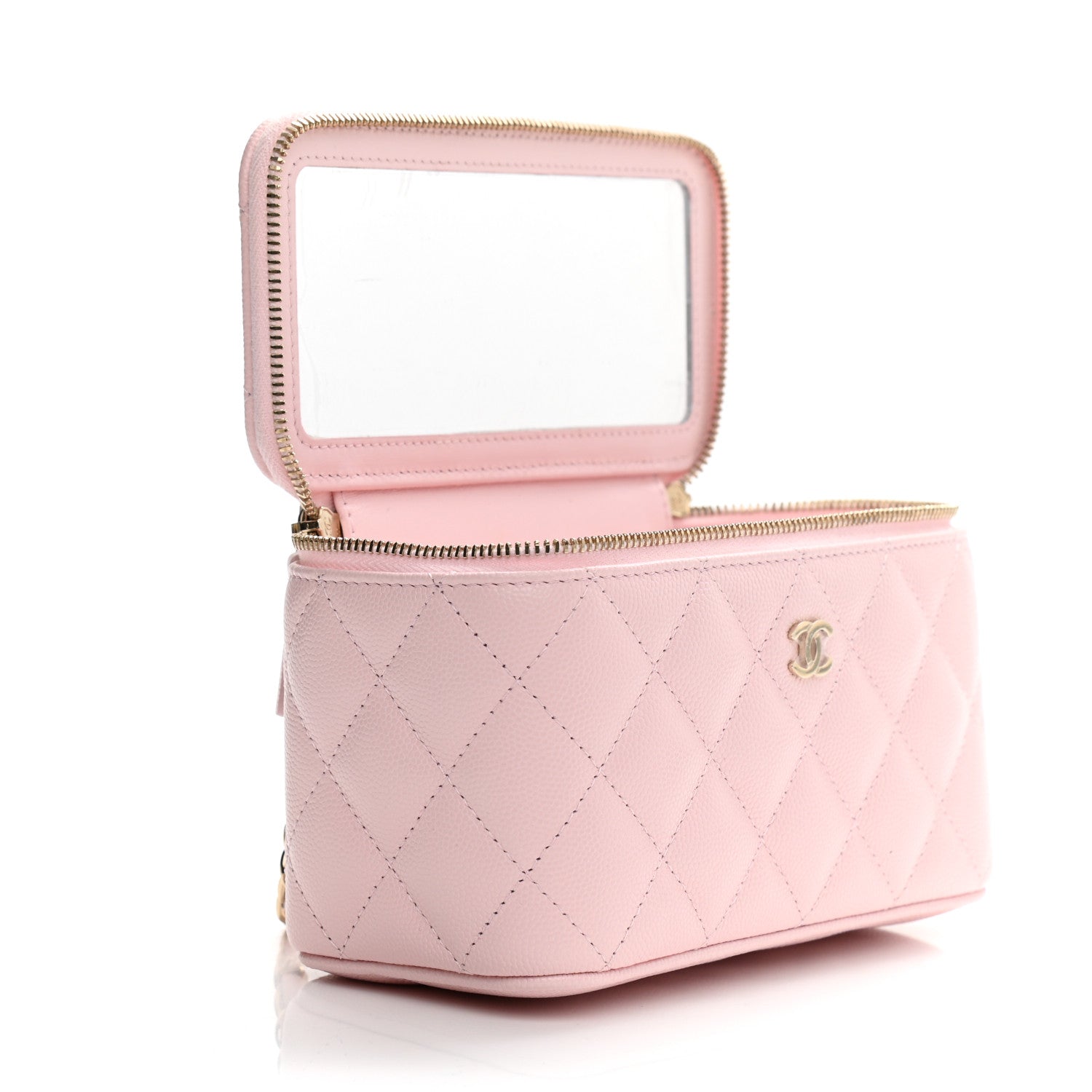 Chanel Caviar Quilted Small Vanity Case With Chain Light Pink 5 of 10