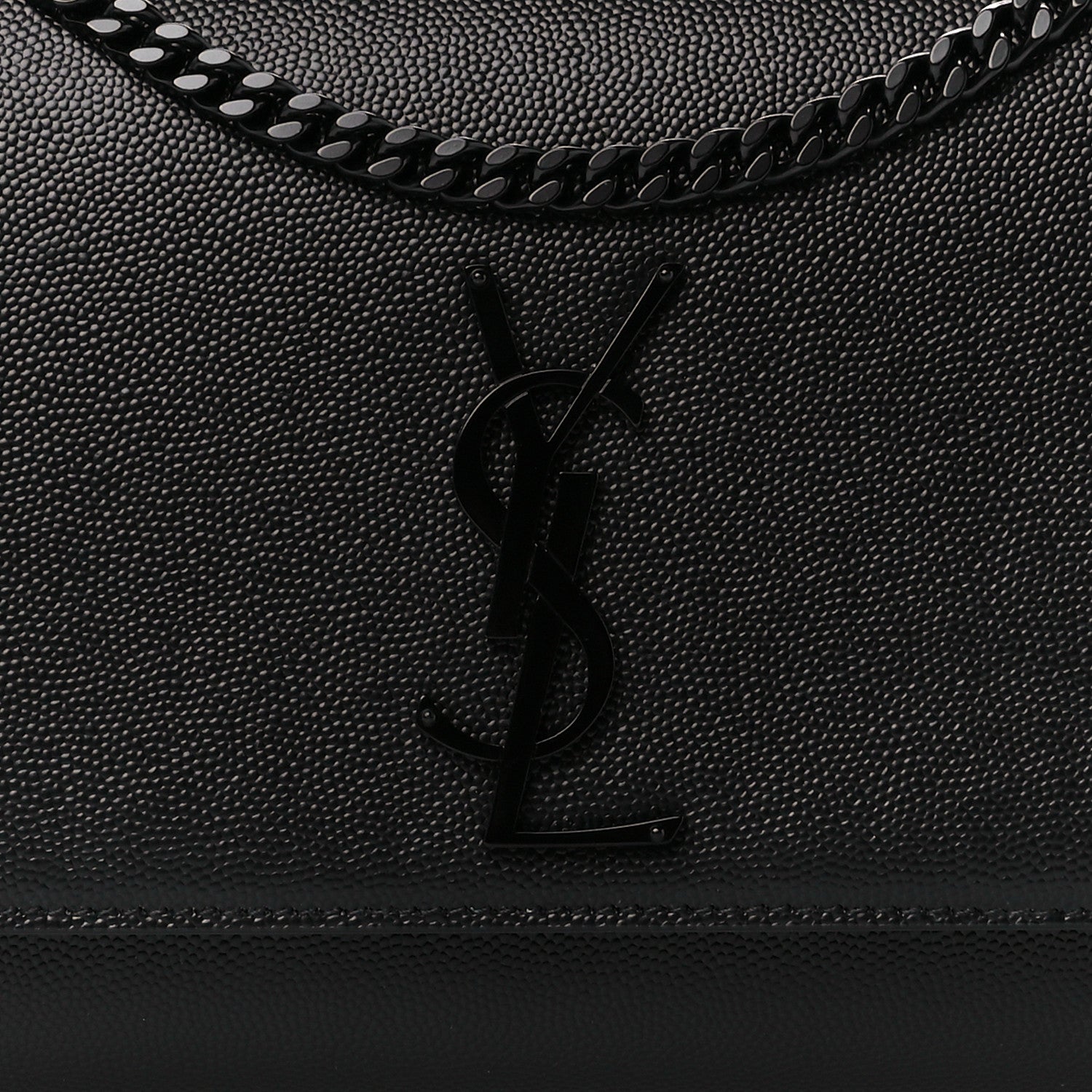 Saint Laurent Grain De Poudre Medium Classic Monogram Monochrome Kate Satchel Black 9 of 12