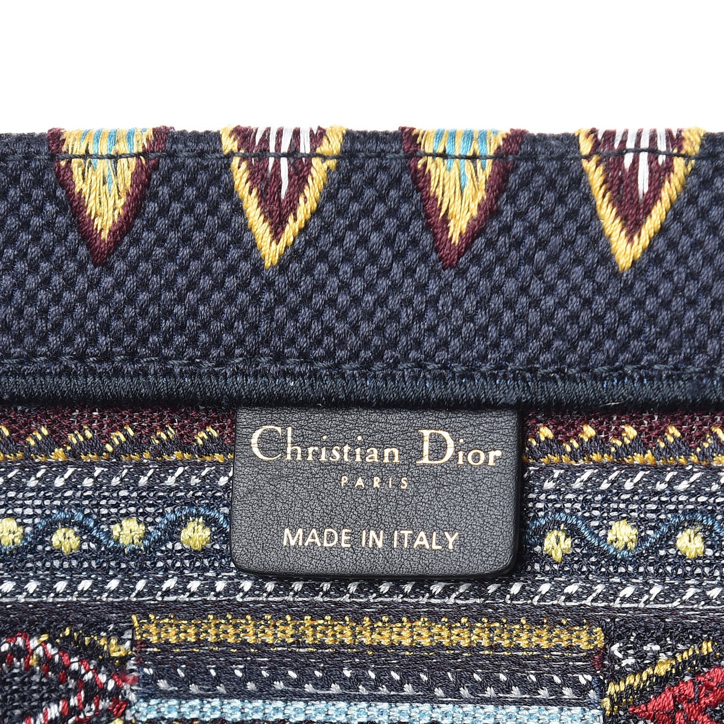 Canvas Embroidered Book Tote Blue Multicolor