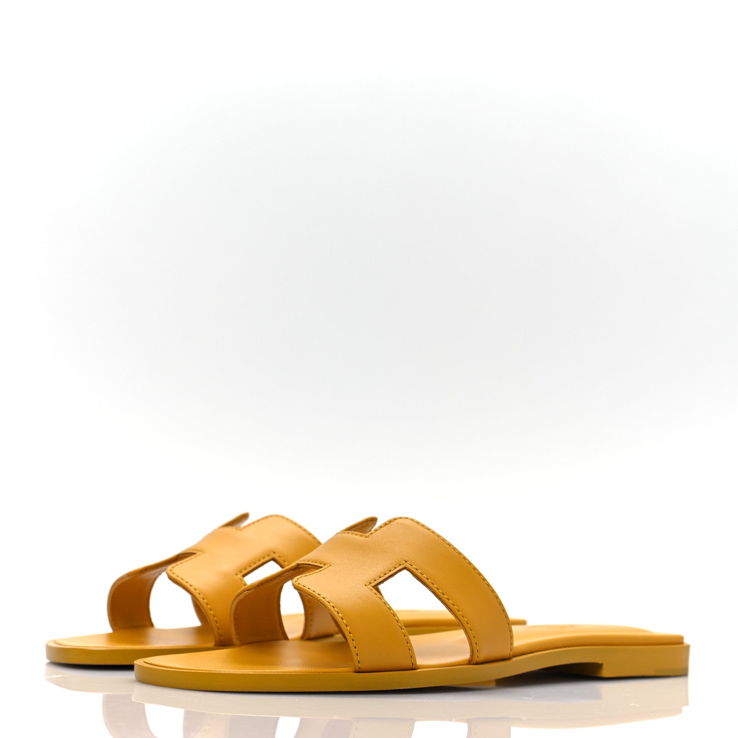 Hermes Calfskin Oran Sandals 36 Jaune Topaze 4 of 9