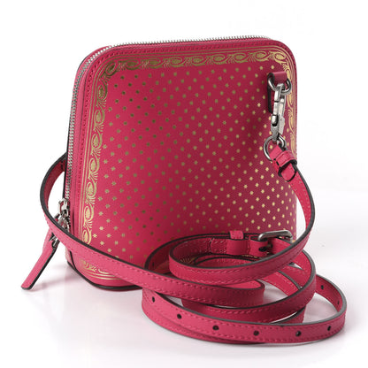 Gucci X SEGA Calfskin GUCCY Stars Mini Dome Shoulder Bag Violet Fuxia Gold 2 of 9