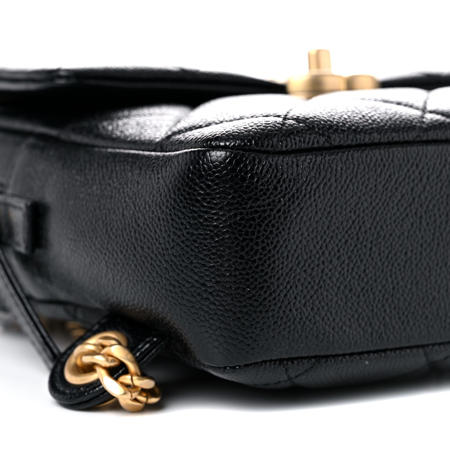 Chanel Shiny Caviar Quilted Chain Melody Backpack Black 5 of 10