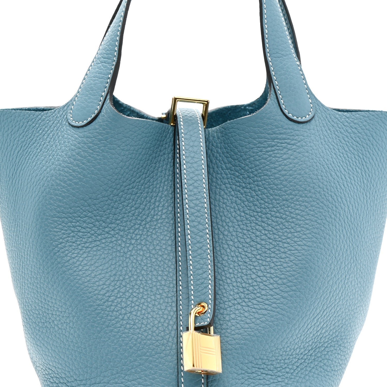 Hermes Taurillon Clemence Picotin Lock 18 PM New Blue Jean 8 of 10