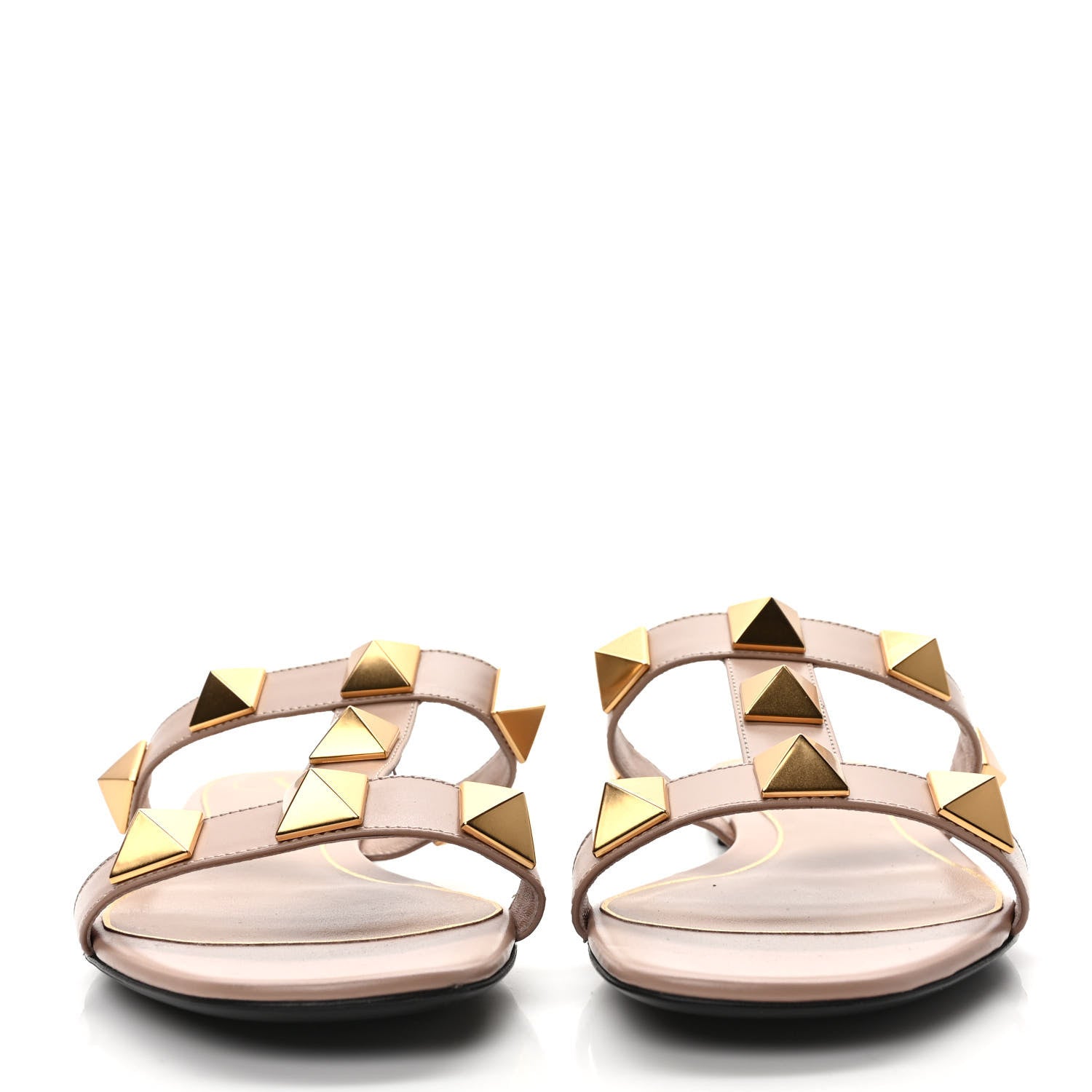 Valentino Garavani Calfskin Roman Stud Flat Slide Sandals 39 Rose Cannelle 2 of 8