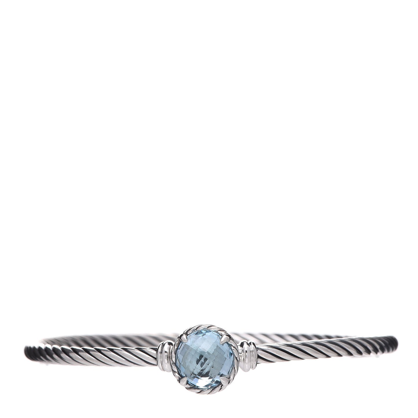 Sterling Silver Blue Topaz 3mm Chatelaine Bracelet