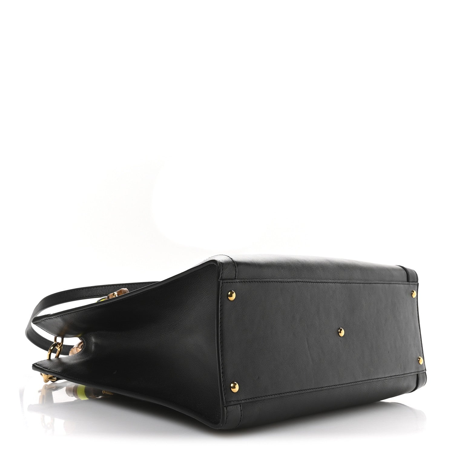 Gucci Calfskin Medium Diana Tote Bag Black Yellow Fluo 4 of 10