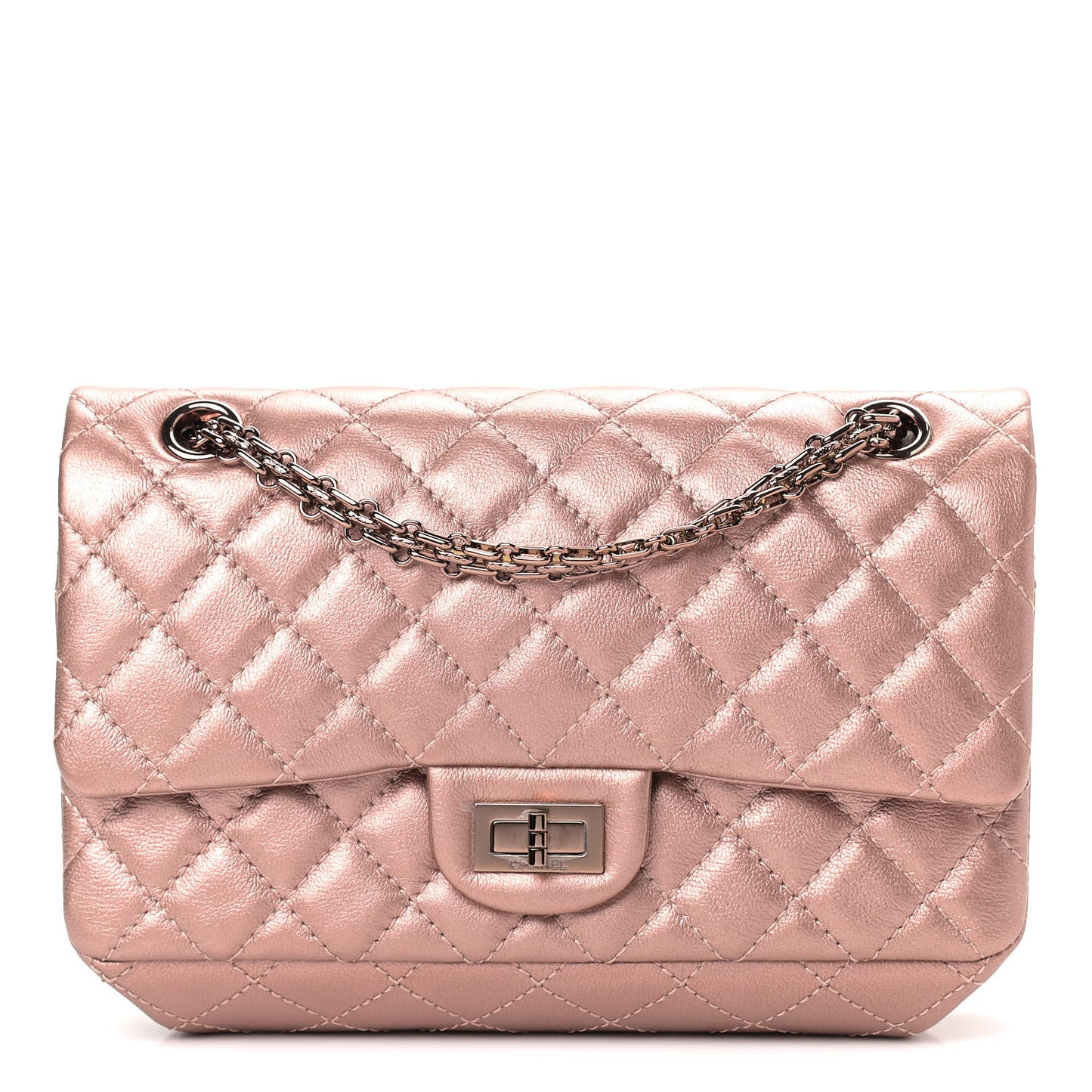 Metallic Grained Calfskin Quilted 2.55 Reissue 225 Flap Copper Pink