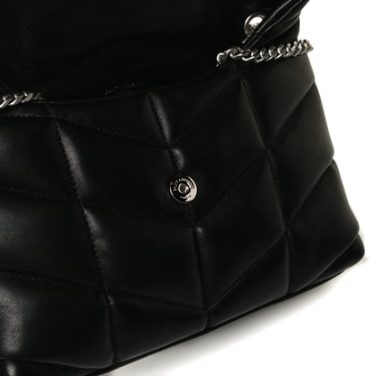Saint Laurent Lambskin Quilted Toy Loulou Puffer Monogram Chain Satchel Black 12 of 17