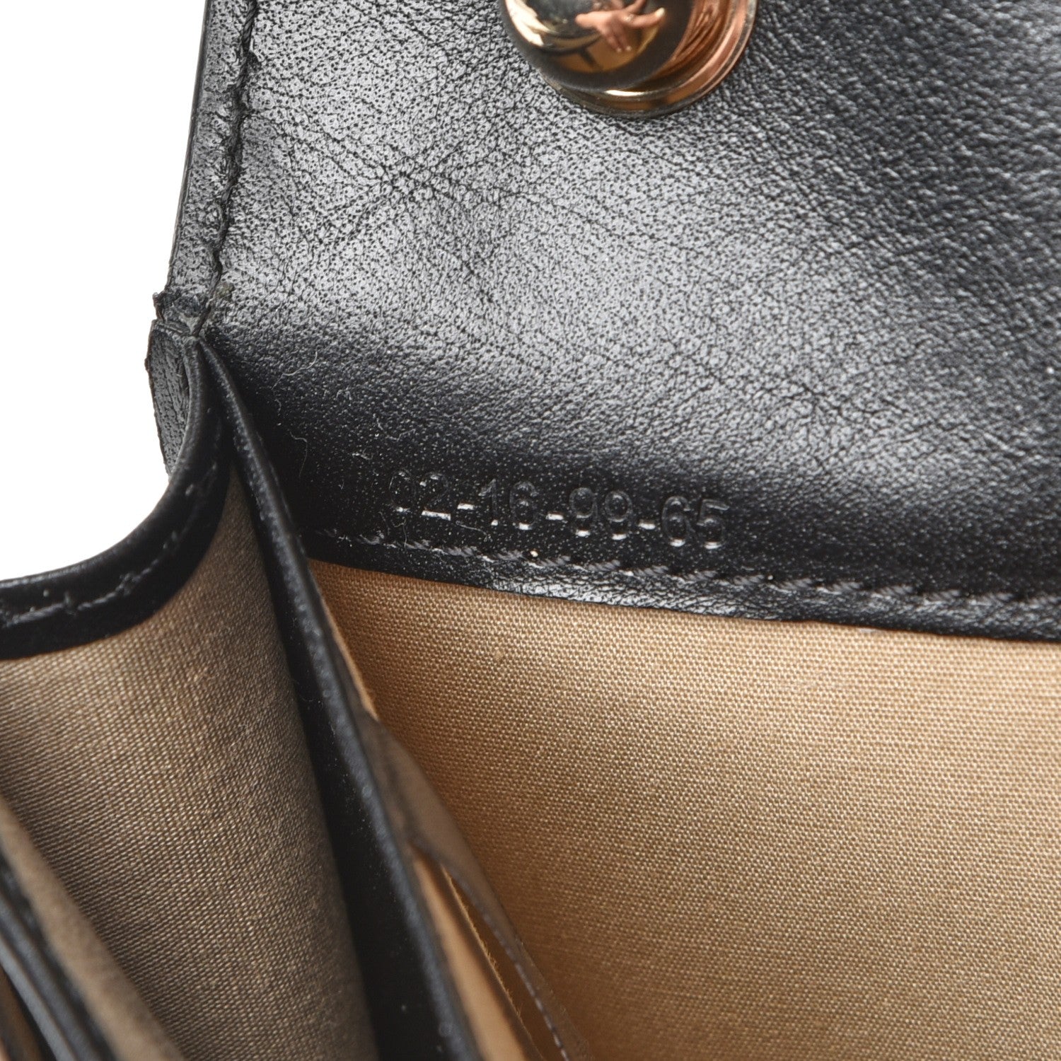 Chloe Calfskin Patchwork Chain Wallet Black Beige 7 of 7