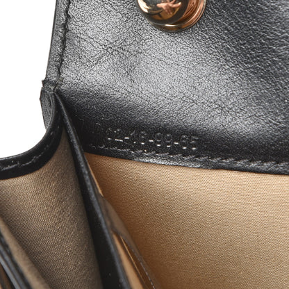 Chloe Calfskin Patchwork Chain Wallet Black Beige 7 of 7