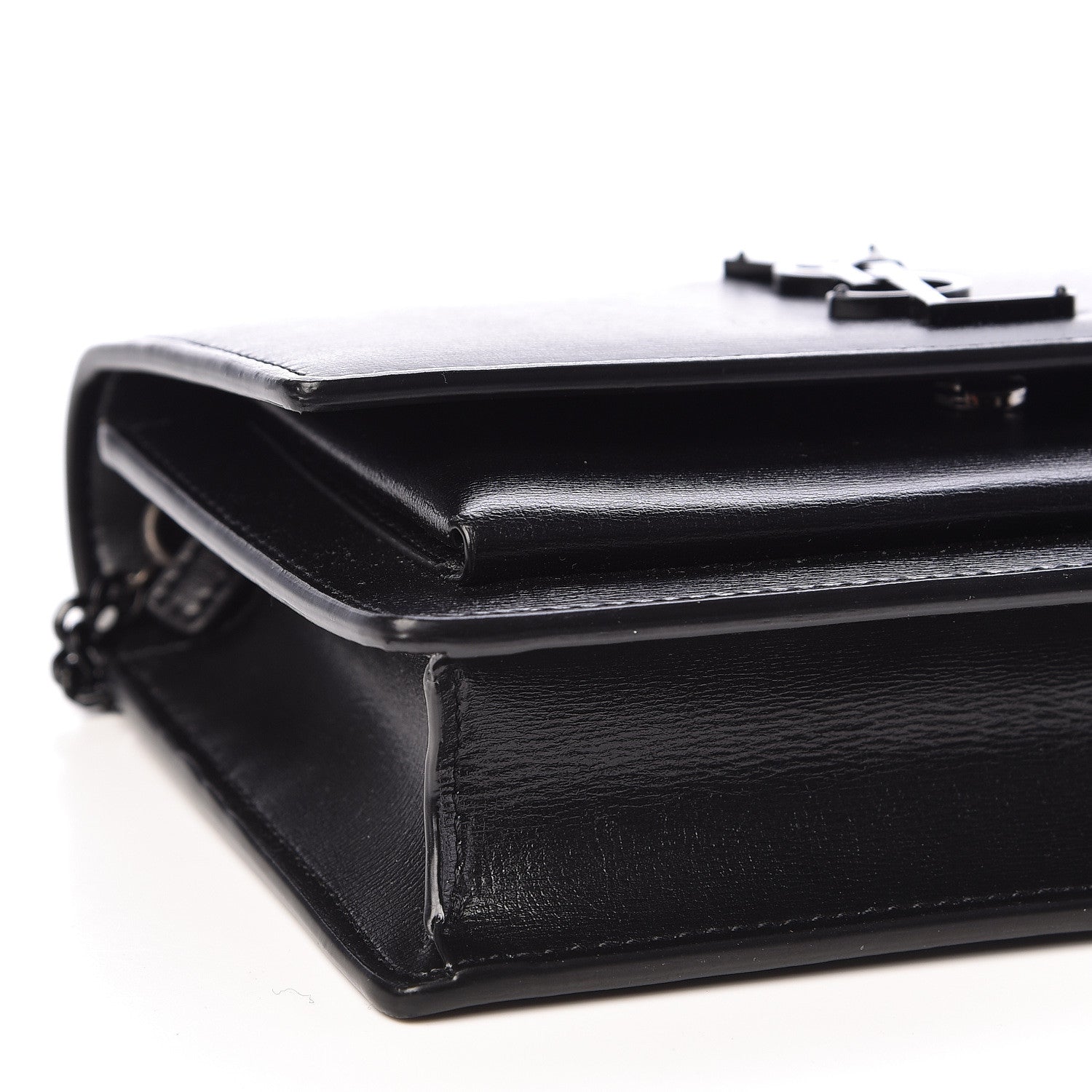 Saint Laurent Calfskin Monogram Sunset Chain Wallet Black 7 of 9