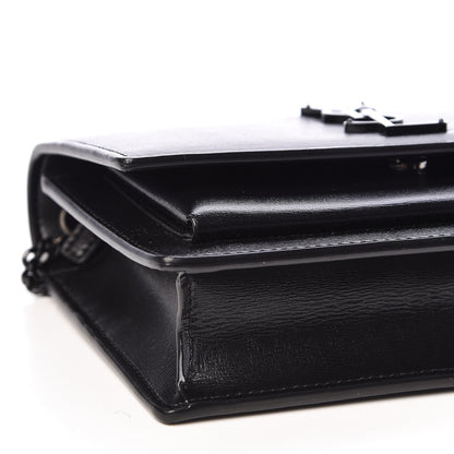 Saint Laurent Calfskin Monogram Sunset Chain Wallet Black 7 of 9
