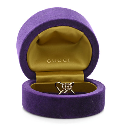 Gucci 18K Yellow Gold Diamond Running G Cross Ring 50 5.5 5 of 5