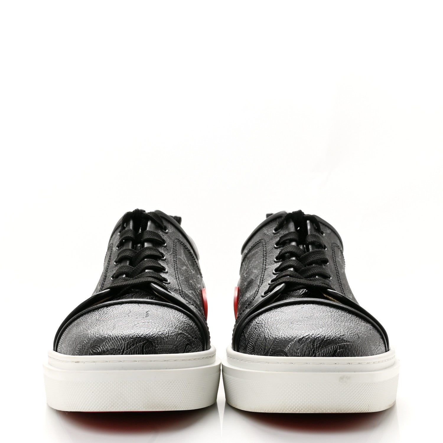Christian Louboutin Toile Monogram Nappa Mens Adolon Junior Flat Sneakers 42 Black 3 of 11