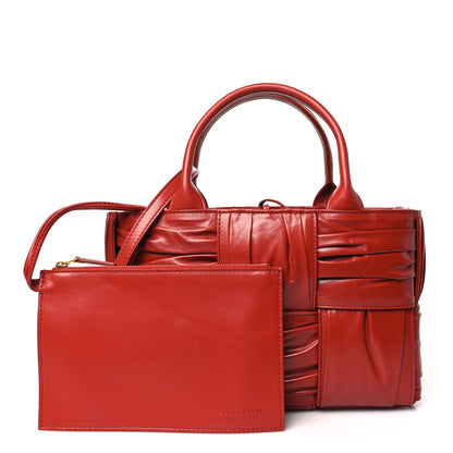 Bottega Veneta Foulard Intrecciato Pleated Mini Arco Tote Red 3 of 10