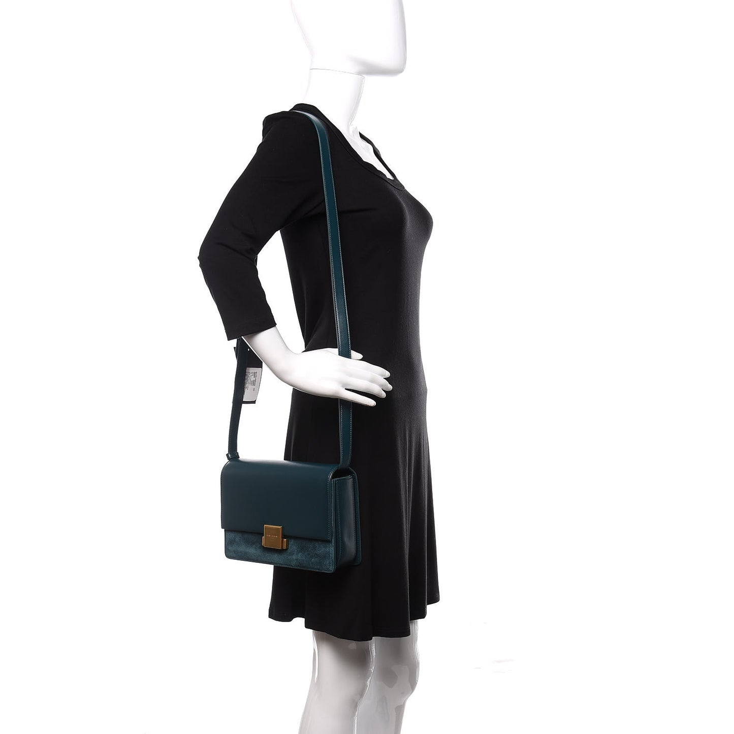 Smooth Calfskin Suede Medium Bellechasse Dark Turquoise