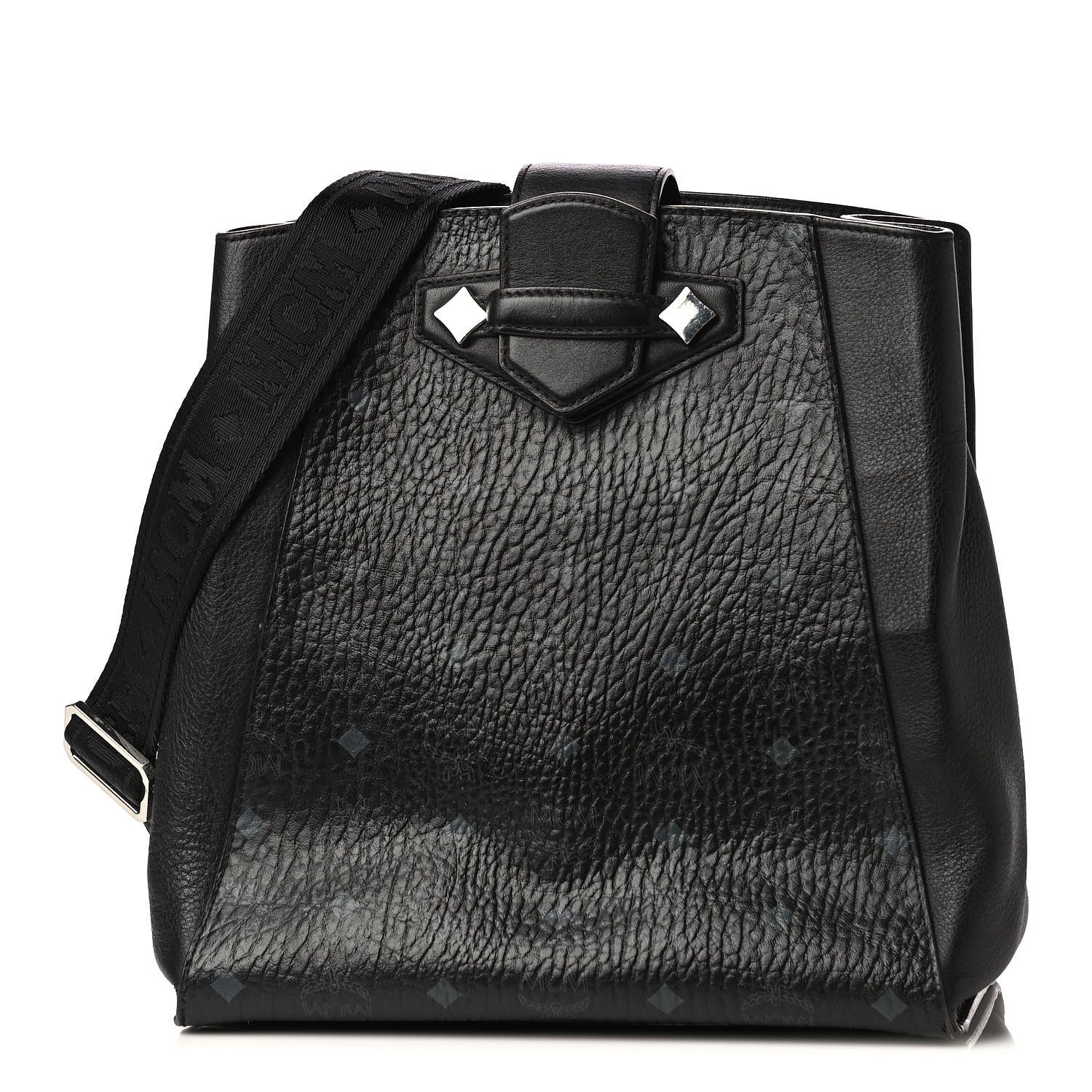MCM Visetos Open Top Tote Crossbody Black 1 of 4
