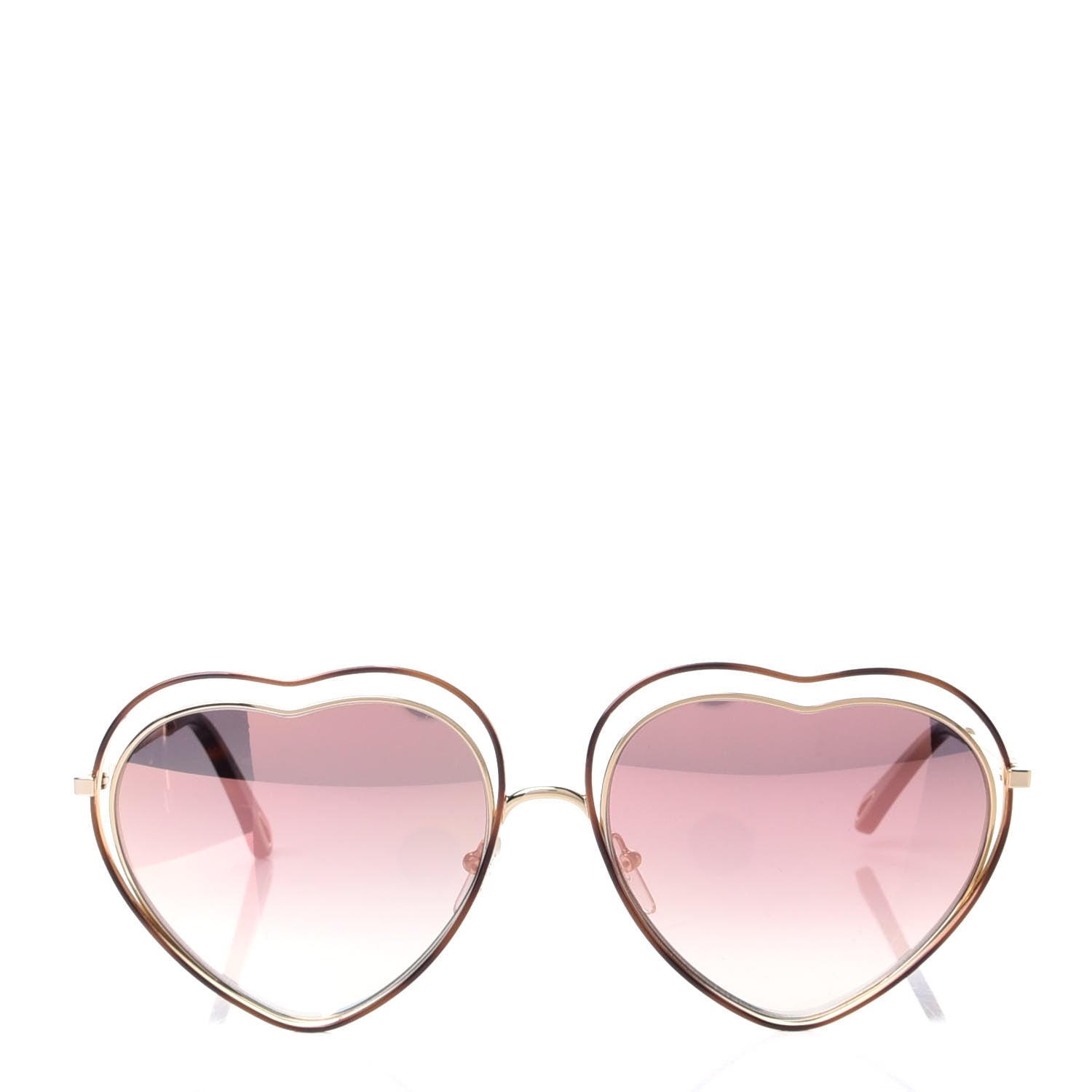 Chloe Metal Poppy Love Heart Sunglasses CE131S Havana Rose 2 of 4