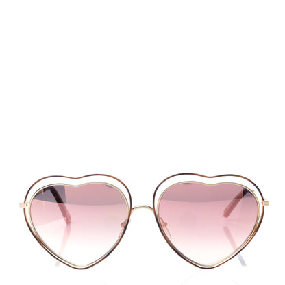 Chloe Metal Poppy Love Heart Sunglasses CE131S Havana Rose 2 of 4