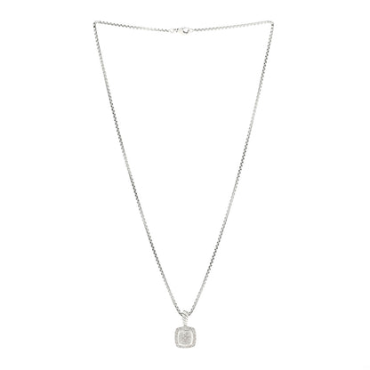 David Yurman Sterling Silver Diamond Pave 7mm Petite Albion Pendant Necklace 3 of 4