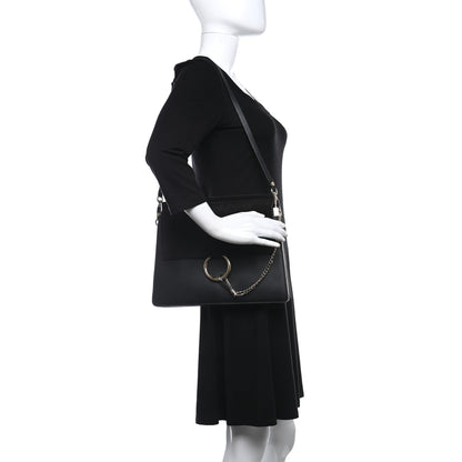Chloe Suede Calfskin Medium Faye Shoulder Bag Black 2 of 14