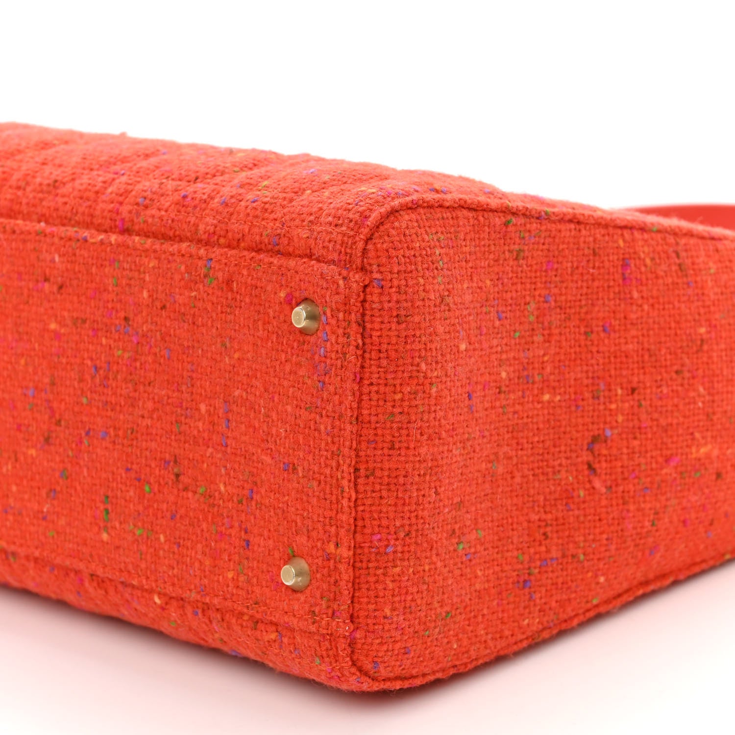 Christian Dior Tweed Cannage Large Lady Dior Orange 9 of 12