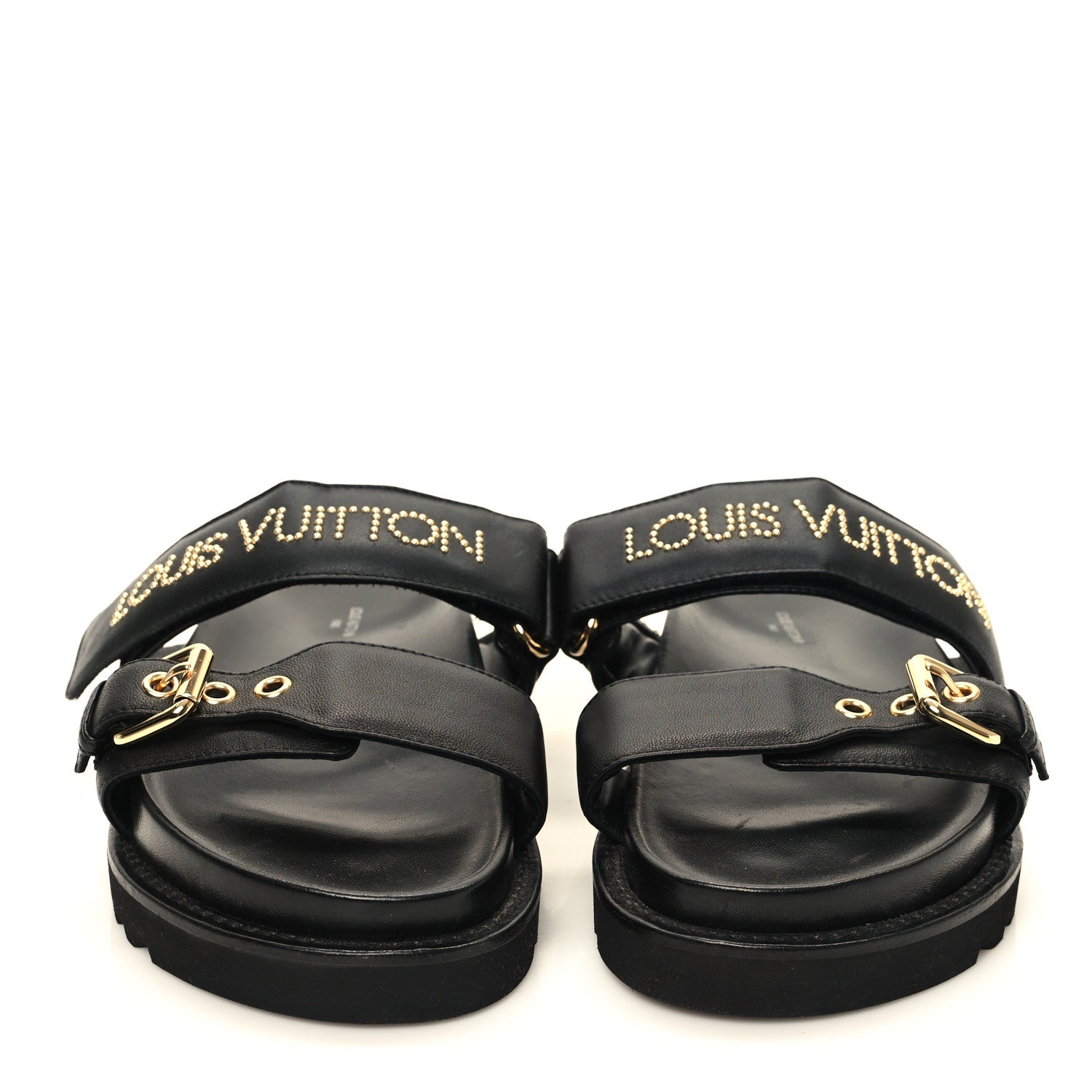 Louis Vuitton Lambskin Studded Paseo Flat Comfort Mule 38.5 Black 3 of 11