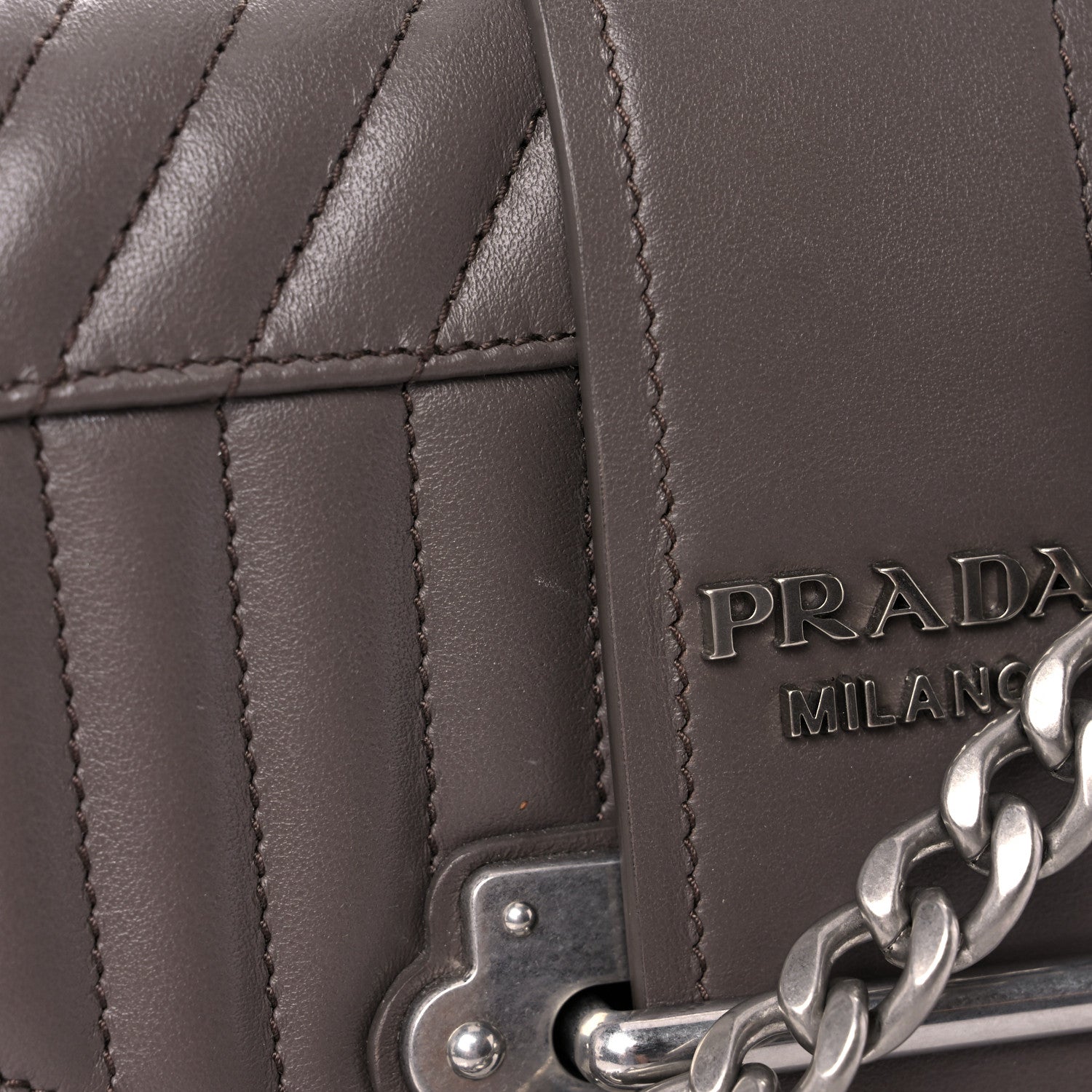 Prada Soft Calfskin Impunture Diagramme Cahier Bag Bambu 13 of 15