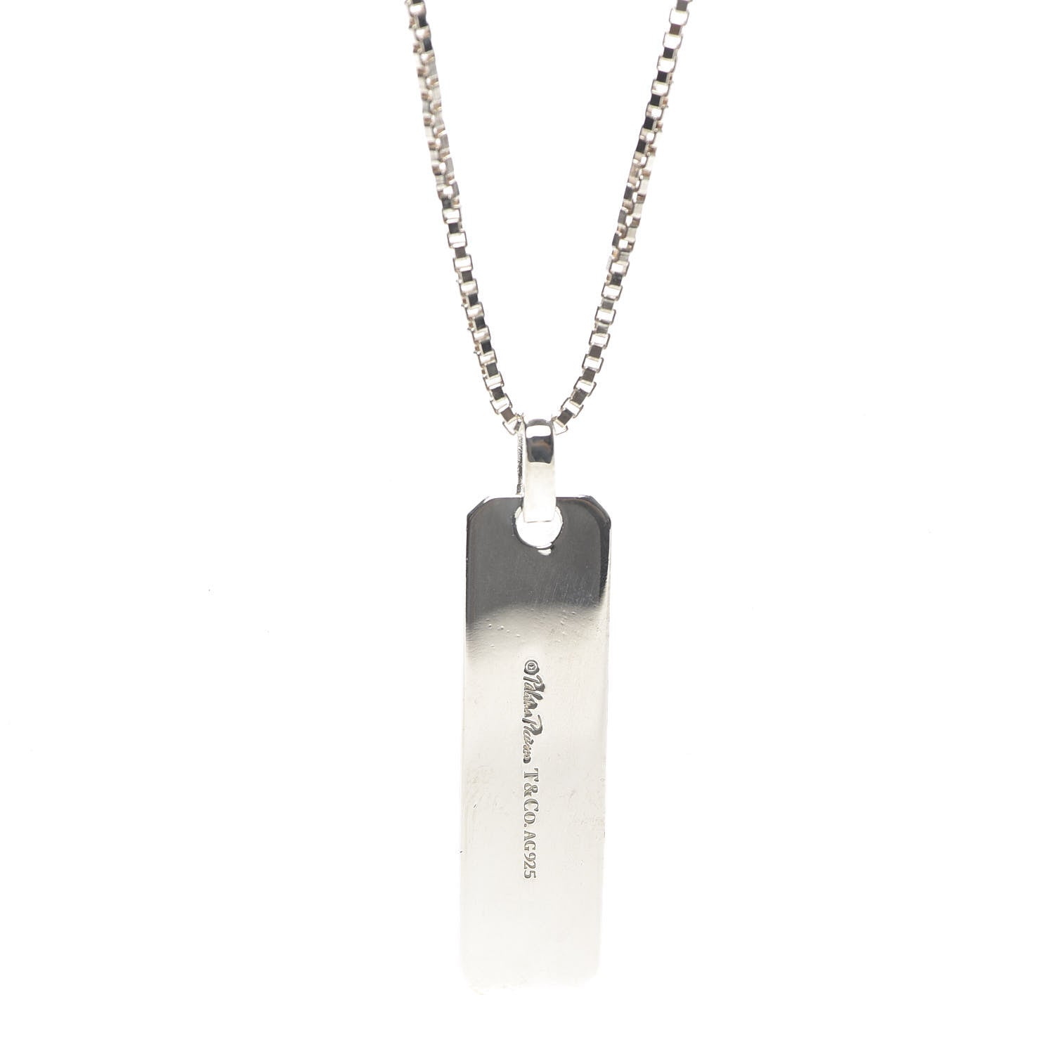 Tiffany Sterling Silver Paloma Caliper Bar Pendant Necklace 6 of 7