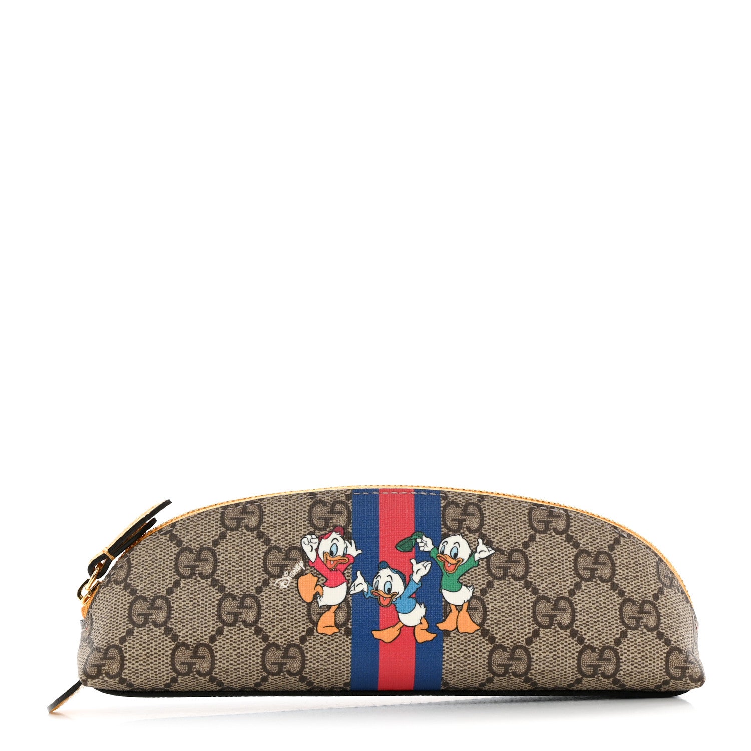 Gucci X DISNEY GG Supreme Monogram Web Daisy Donald Duck Pencil Case Blue 1 of 8