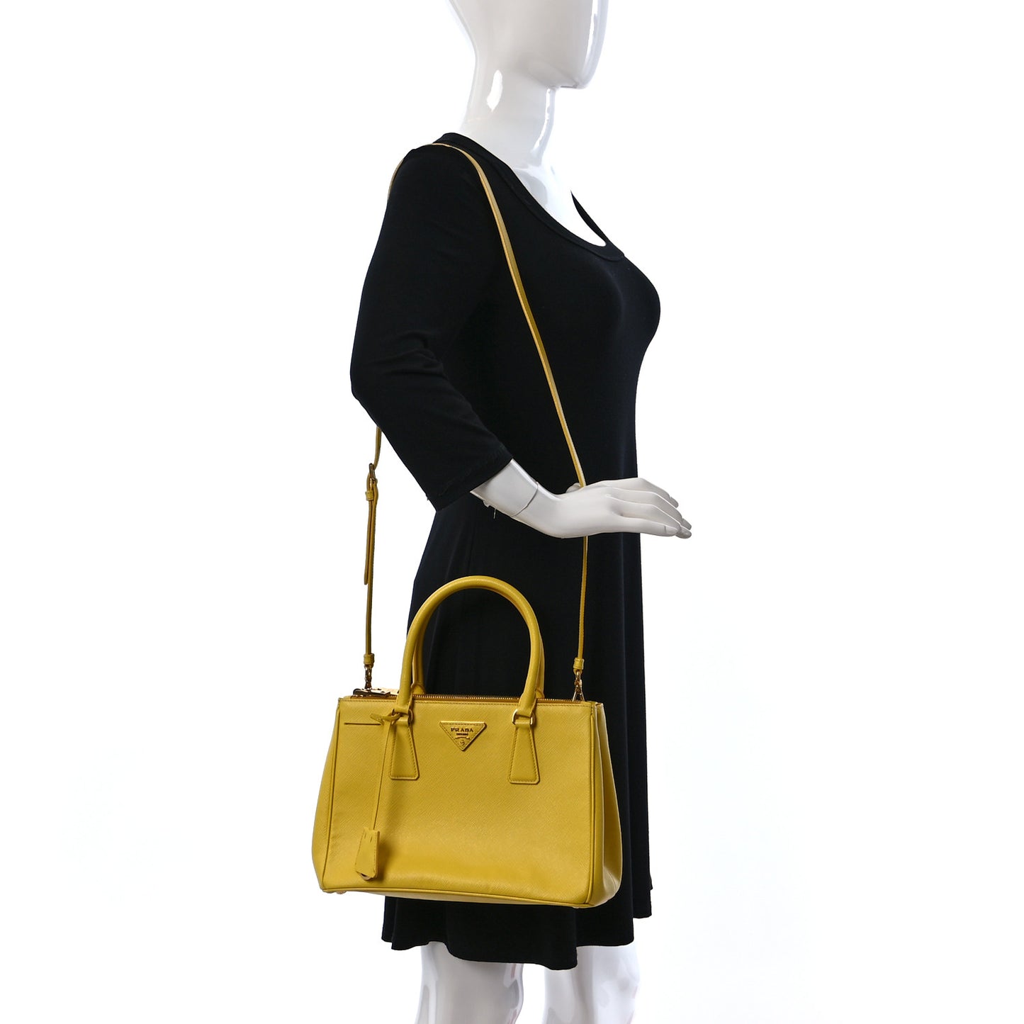 Saffiano Small Galleria Double Zip Tote Soleil