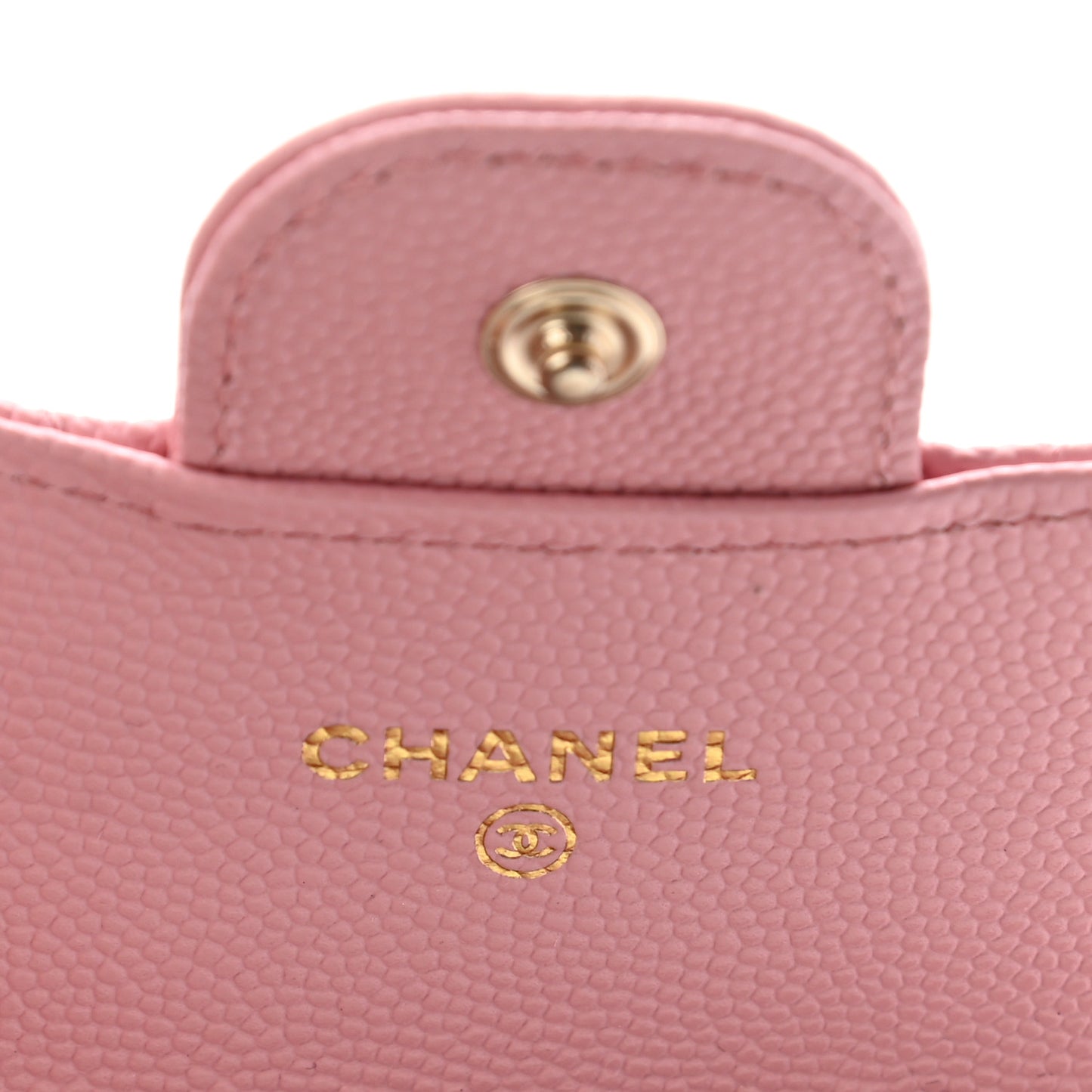 Caviar Quilted Flap Card Holder Wallet Light Pink