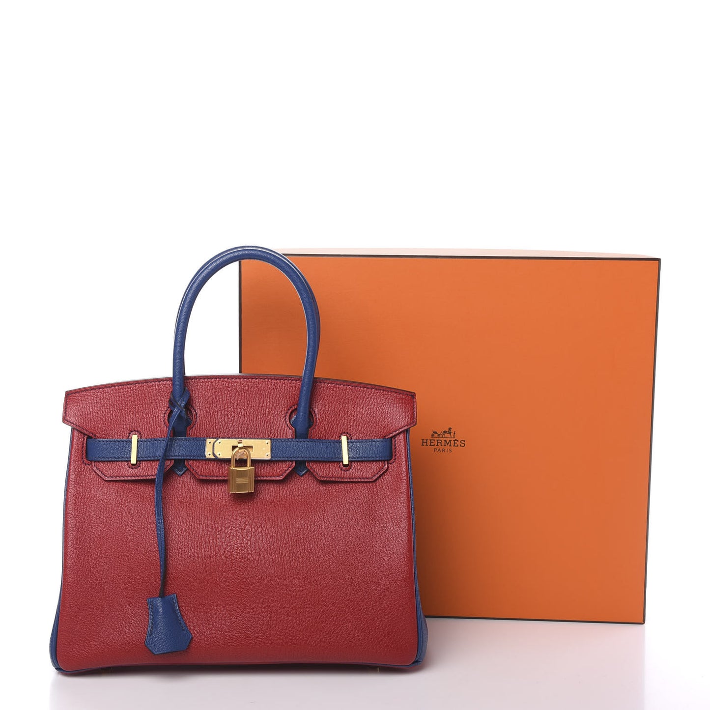 Chevre Mysore Horseshoe Birkin 30 Rouge Casaque Bleu Brighton